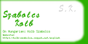 szabolcs kolb business card